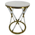 Gold Metal Marble surface Modern Coffee Table white