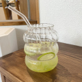 650ml Glass Retro Cup with Lid And Straw- YJA-5