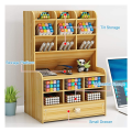 Multi-purpose 17 Piece Wooden Office And Study Stationery Organizer - D395