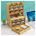 Multi-Purpose 19 Piece Wooden Office And Study Stationery Organizer - D288