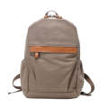 Genuine Leather and Canvas Backpack/Laptop Bag YU-888790 Brown