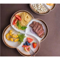 20cm 4-Compartment Multipurpose Partitioned Serving Plate With Gold Lining
