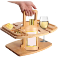 Unique, Portable and Foldable Wooden Table with Bottle holder IL-40