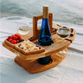 Unique, Portable and Foldable Wooden Table with Bottle holder IL-40