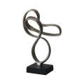27cm Rough Nickel abstract sculpture with Black Base -DPC28U1