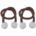 Magnetic Curtain Rope Tieback with Pearl C3-6-45 Coffee Brown