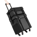 2-in-1 Oxford Cloth Portable Four-Wheel Makeup Suitcase Y174 BLACK