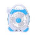 Rechargeable Desktop Fan With Light 2 COB And 5W LED Light FA-1988 Blue