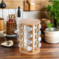 Transparent 16 Bottles Spice With Wooden Stand IA-22