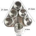 6 Piece Stainless Steel Magnetic Spice Rack BA-223