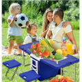 Table Chair Cooler Box With Multifunction Folding Bbq Camping Picnic Table