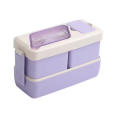 Leakproof 2-Compartments Food Container with Cutlery ID-109 LUNCHBOX PURPLE