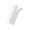 4Pcs Of Stainless Steel Reusable Straw With Brush