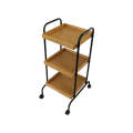 3-Tier Bamboo Cart With Wheels