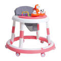 2-in-1 Swivel Anti-O-Leg Baby Walker With Music MC-46 PINK