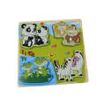 4-in-1 3D Wooden Animal Theme Pegged Puzzle F41-71-25