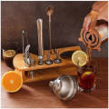 12-Piece Stainless Steel Cocktail Mixer Kit with Wooden Base YTKS-B