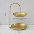 2-Tier Metal Plates Hanging Basket 10032 Gold