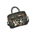 Large Capacity PU Leather with Flowers Details Handbag -B82116 BLACK