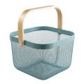Multi-Functional Mesh Storage Basket with a Wooden Handle -SQ GREY