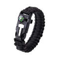 Camping Survival Bracelet With Compass CF-45 BLACK