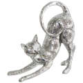 Polystone 23cm Silver Siamese Playful Cat -NAN77U1