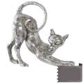 Polystone 23cm Silver Siamese Playful Cat -NAN77U1