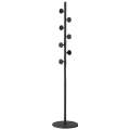 Robe Hook Floor-Standing Clothes Rack with Marble Base -ZK2 BLACK