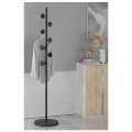 Robe Hook Floor-Standing Clothes Rack with Marble Base -ZK2 BLACK