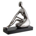Silver Ceramic Tabletop 32cm Sitting Figurine -CRC71U1