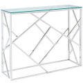 Luxurious 120cm Chrome and Glass Console Server Side Table - BS-05