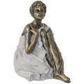 Polystone Tabletop 20cm Lady Sitting Mink-OAC17U1