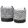 Set of 2 Round Laundry Baskets with Carry Handles