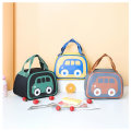 Children Bus Cartoon Foil Insulated Lunch Bag -AMP BLACK AND GREEN