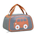 Children Bus Cartoon Foil Insulated Lunch Bag -AMP GREY AND ORANGE