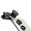 3-in-1 Smartphones, tablets Camera Lens Kit with Clip - Wide Angle, Fisheye & Macro Lenses