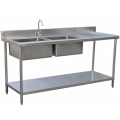 Double Bowl Sink - 1700mm x 700mm x 900mm High - RHS Work Area