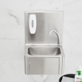 Wall Mount Knee Operated Hand Washing Sink With Splashback