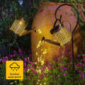 LED Wrought Iron Hollow Waterproof Watering Can Kettle - Solar Powered