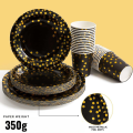 Disposable Tableware in Black & Gold