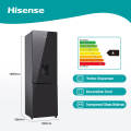 Hisense 269L Black Mirror Bottom Freezer with Water Dispenser, A class- H370BMIB-WD