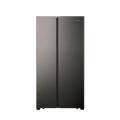 Hisense 516L Inox, Side by Side Refrigerator Without Water Dispenser, A Class, Straight Handle , ...