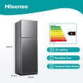 Hisense 161L Metallic Top Freezer, A class- H225TTS