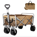 Collapsible beach trolley Campground Folding Utility Wagon With brake-4x4