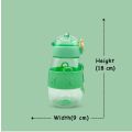 Cute Bear Water Bottle | Customizable Bottle with Stickers | Leak Proof Straw Bottle For School/T...