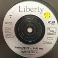 Don McLean  American Pie - Vinyl 7" Record - Very-Good+ Quality (VG+)