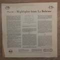 Puccini  Highlights From La Bohme - Vinyl LP- Opened  - Very-Good+ Quality (VG+)