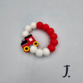 Silicone beads teether with character bead