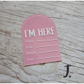 I'm here birth announcement disk - Pink