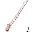 Silicone dummy clip, pink and rose gold